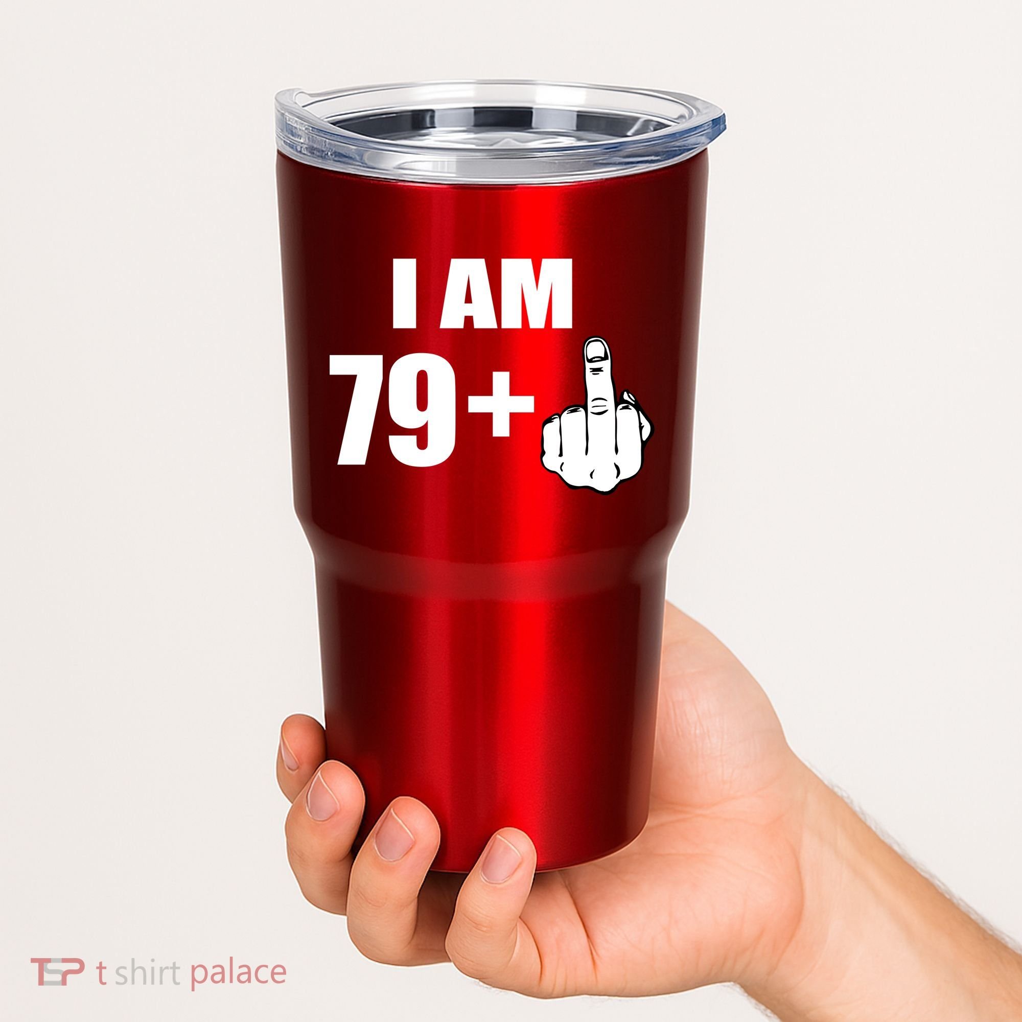 I Am 80 Middle Finger 80th Birthday Gift Tumbler
