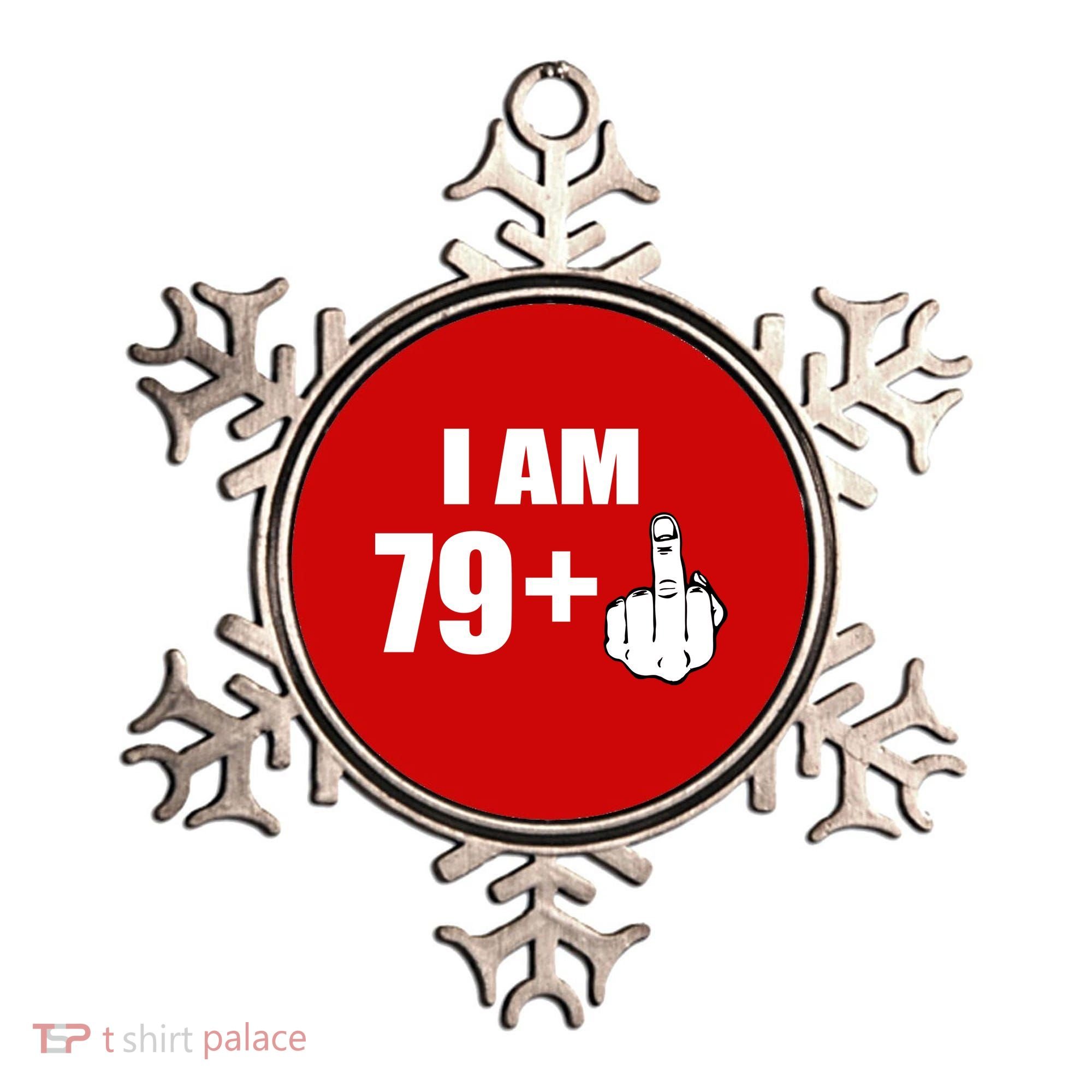 I Am 80 Middle Finger 80th Birthday Gift Ornament