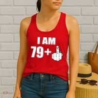I Am 80 Middle Finger 80th Birthday Gift Women's Tank Top thumb 2