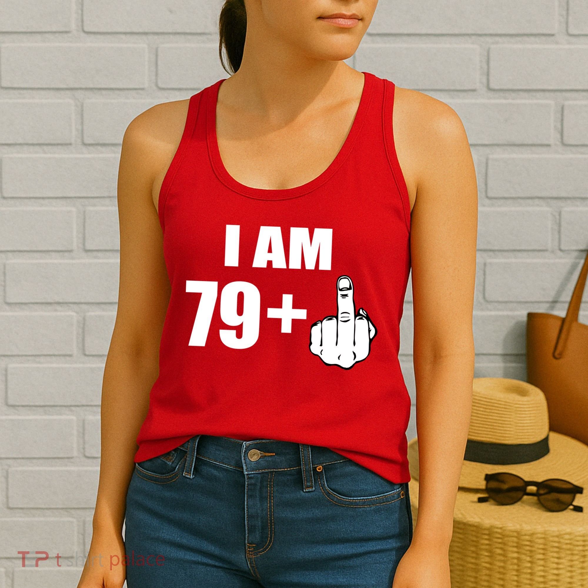 I Am 80 Middle Finger 80th Birthday Gift Women's Tank Top