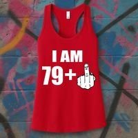 I Am 80 Middle Finger 80th Birthday Gift Women's Tank Top thumb 3
