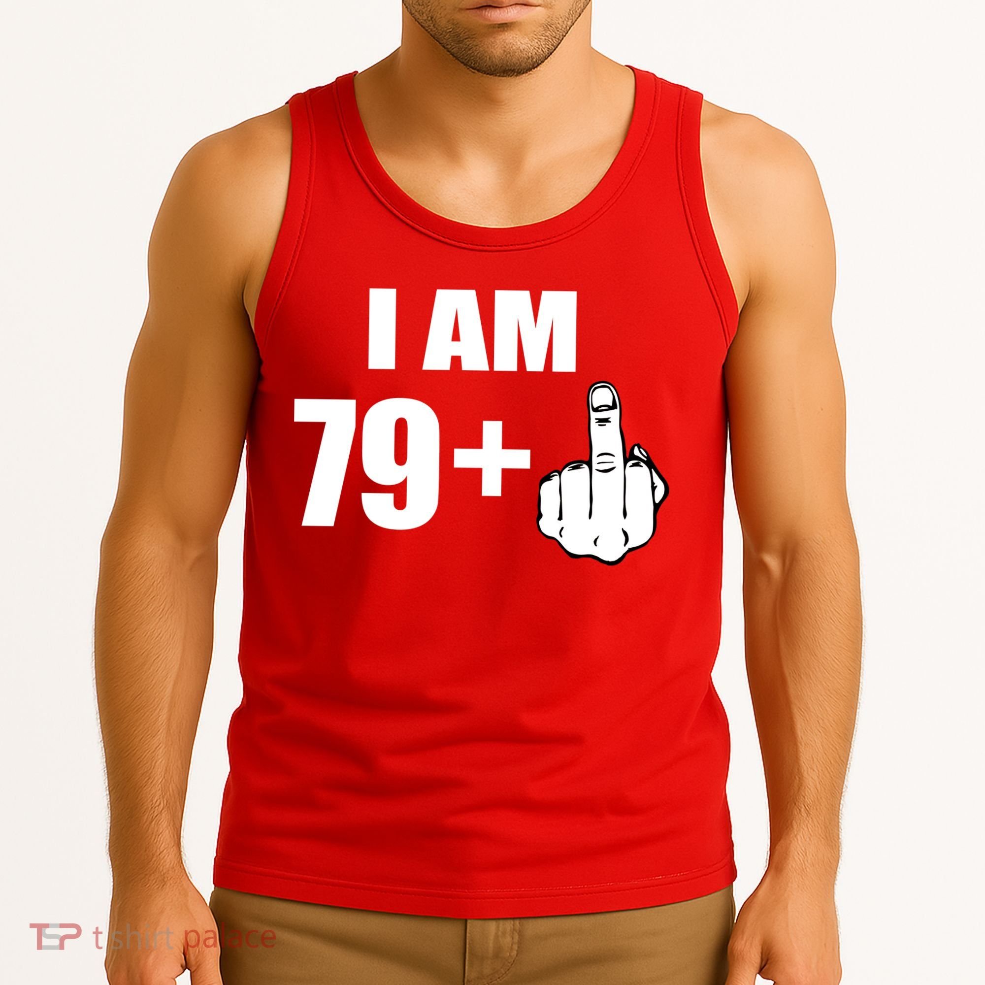 I Am 80 Middle Finger 80th Birthday Gift Tank Top