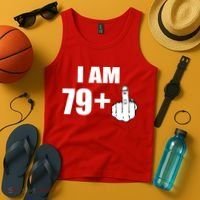 I Am 80 Middle Finger 80th Birthday Gift Tank Top thumb 4