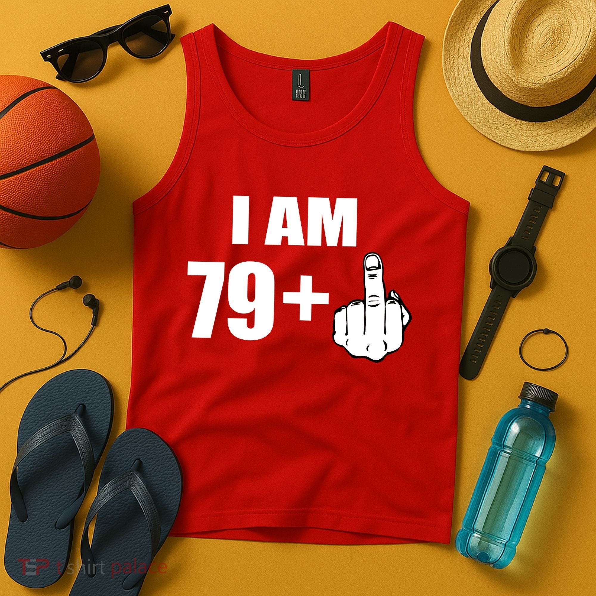 I Am 80 Middle Finger 80th Birthday Gift Tank Top