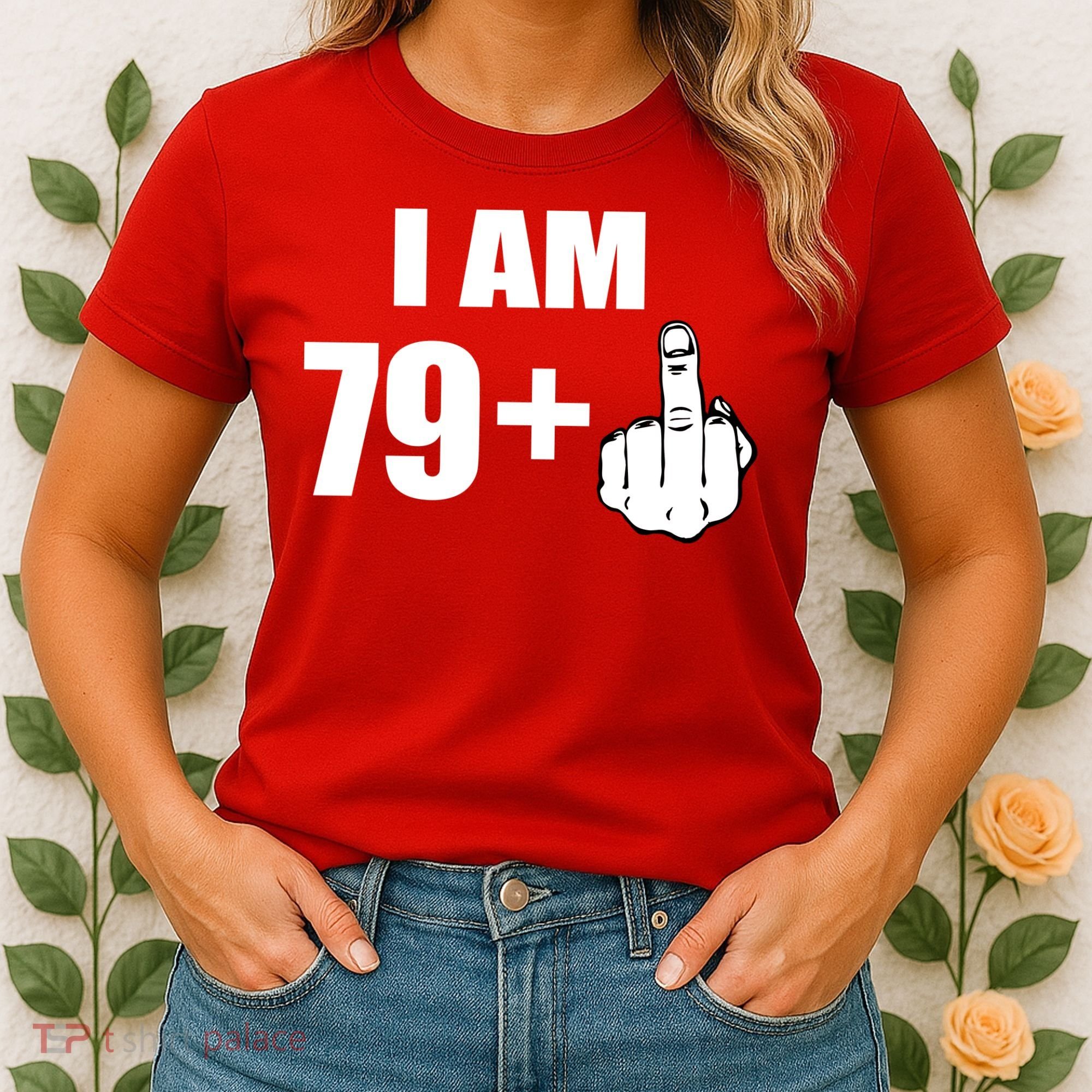 I Am 80 Middle Finger 80th Birthday Gift Women's T-Shirt