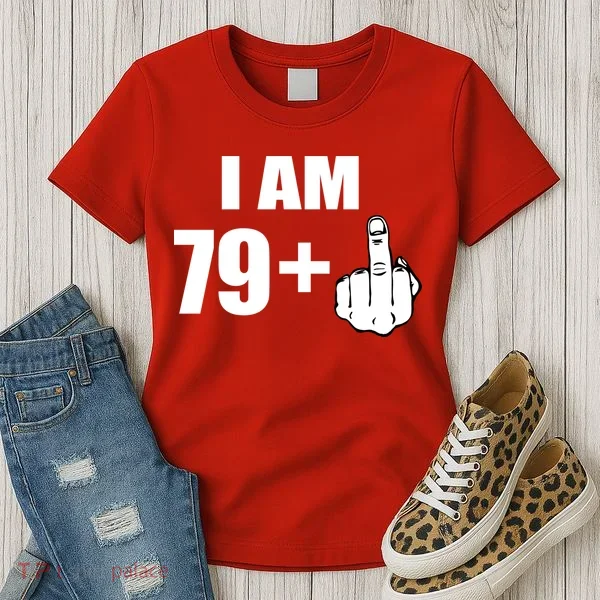 I Am 80 Middle Finger 80th Birthday Gift Women's T-Shirt