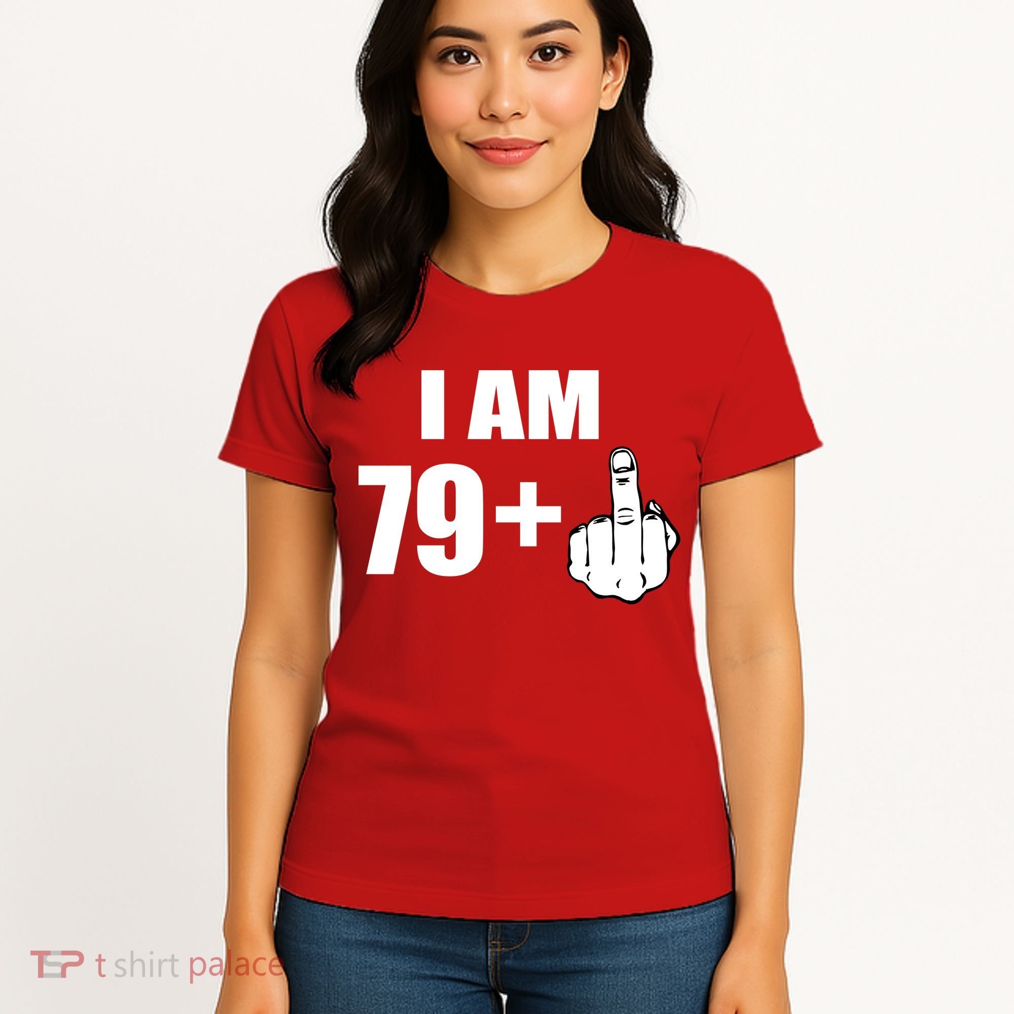 I Am 80 Middle Finger 80th Birthday Gift Women's T-Shirt