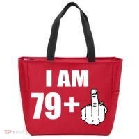 I Am 80 Middle Finger 80th Birthday Gift Tote Bag thumb 0