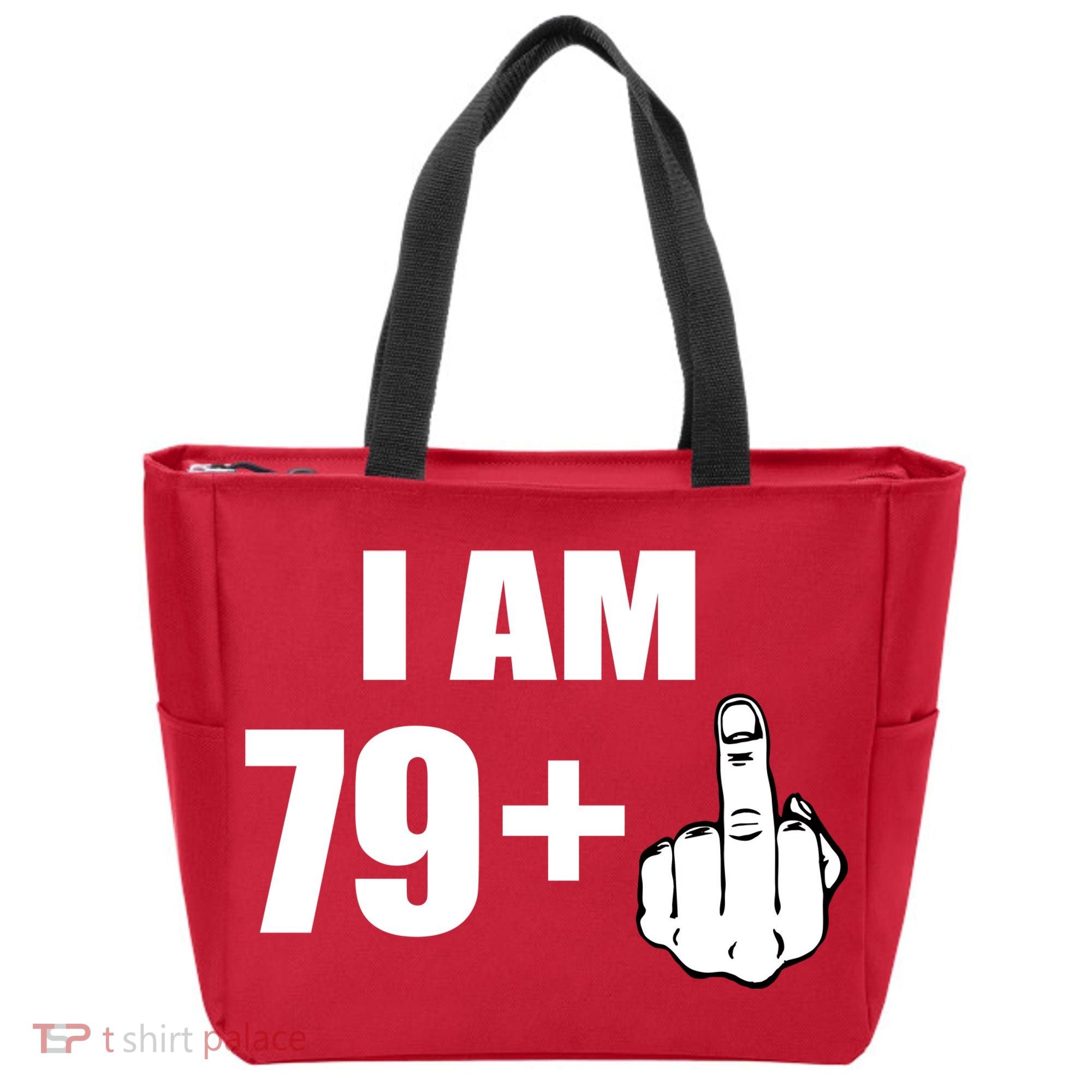 I Am 80 Middle Finger 80th Birthday Gift Tote Bag