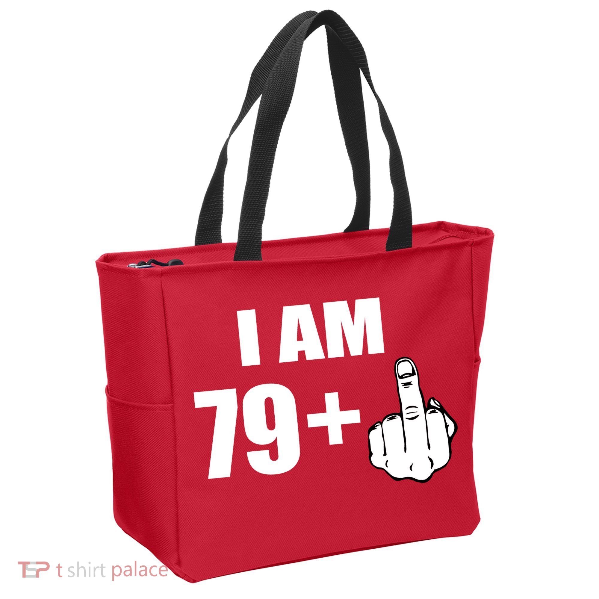 I Am 80 Middle Finger 80th Birthday Gift Tote Bag