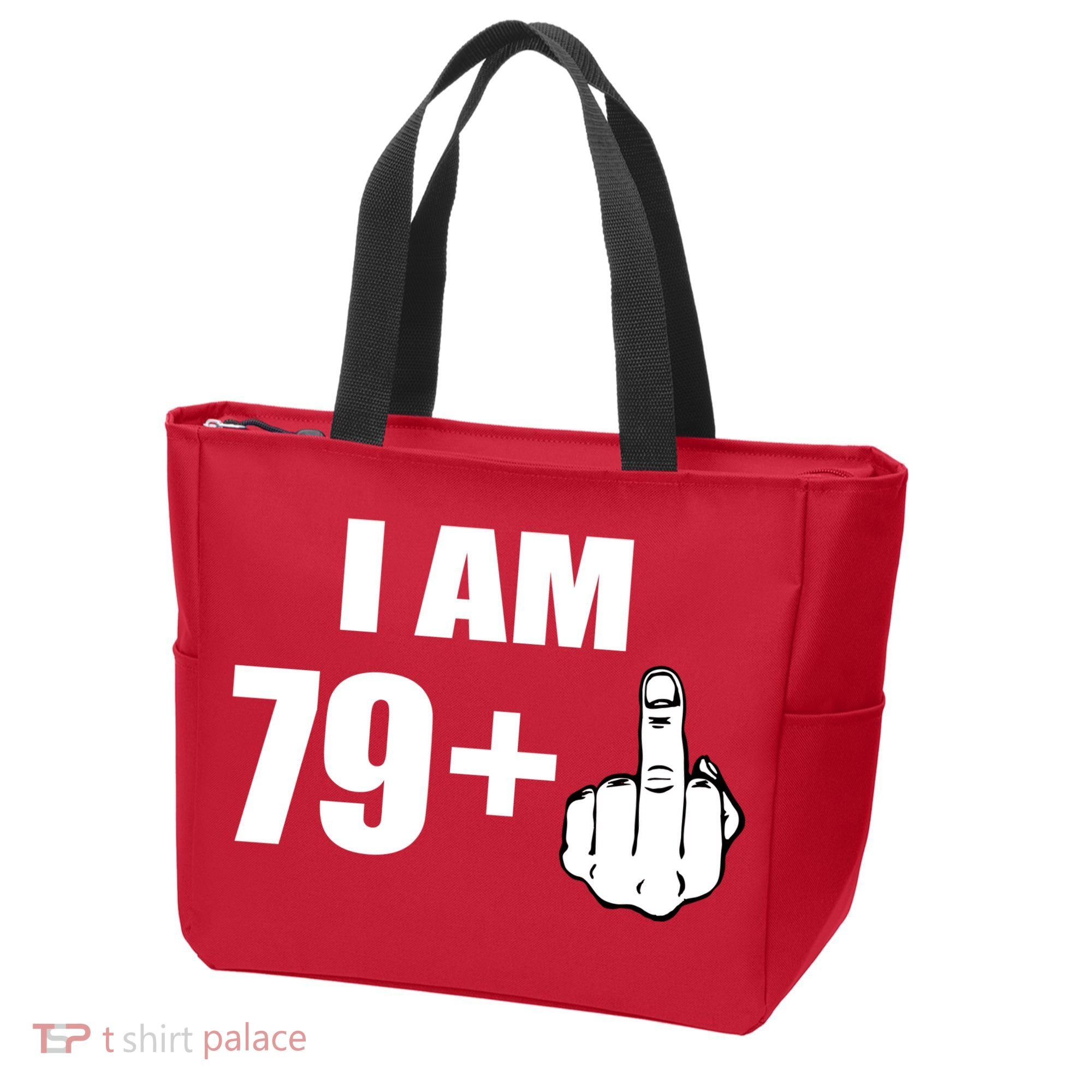 I Am 80 Middle Finger 80th Birthday Gift Tote Bag