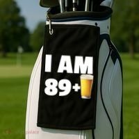 I Am 89 Plus Beer 90th Birthday Golf Towel thumb 2