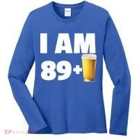 I Am 89 Plus Beer 90th Birthday Women's Long Sleeve Shirt thumb 0