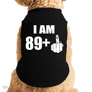 I Am 90 Middle Finger Funny 90th Birthday Gift Doggie Tank