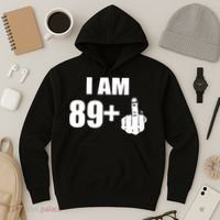 I Am 90 Middle Finger Funny 90th Birthday Gift Hoodie thumb 3