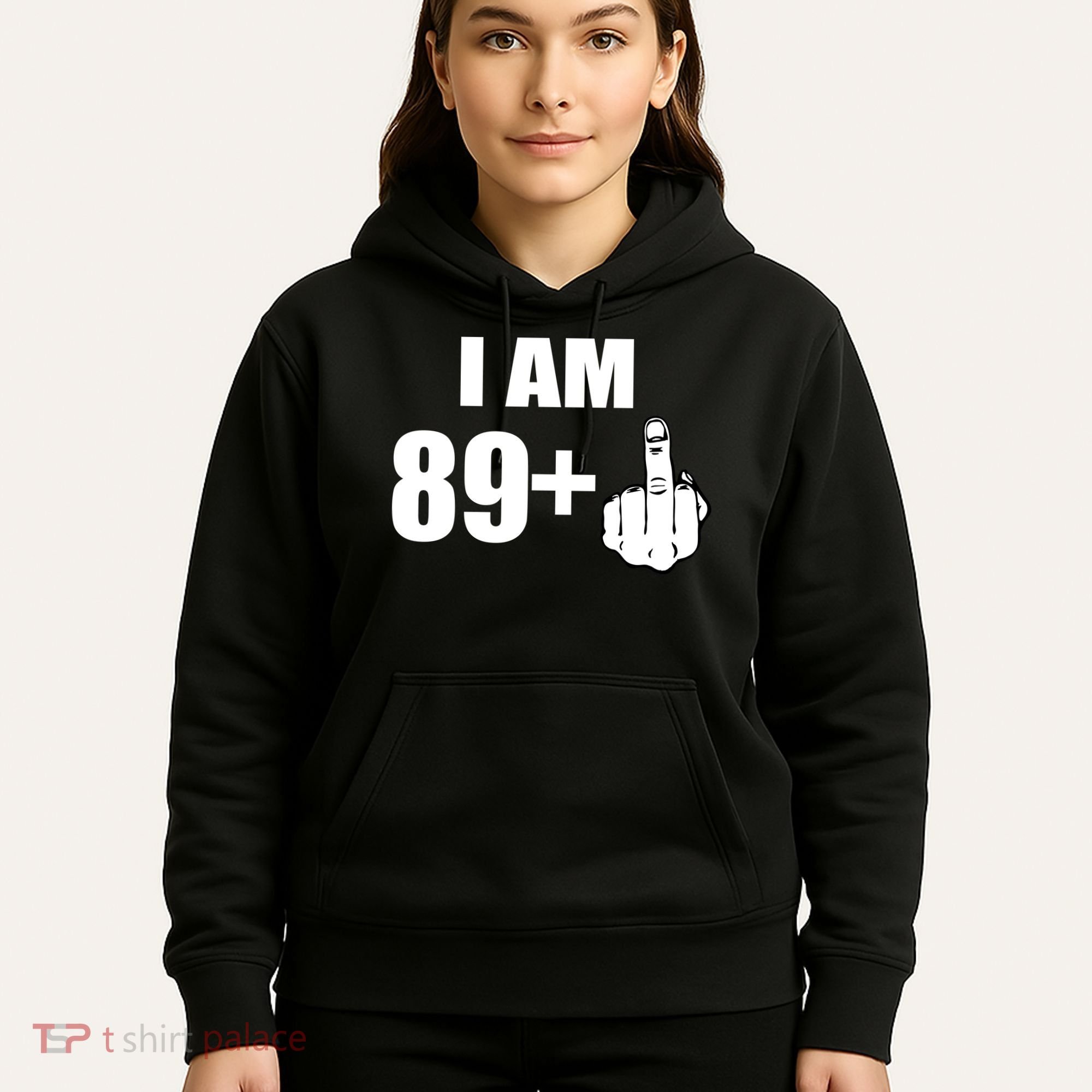 I Am 90 Middle Finger Funny 90th Birthday Gift Hoodie