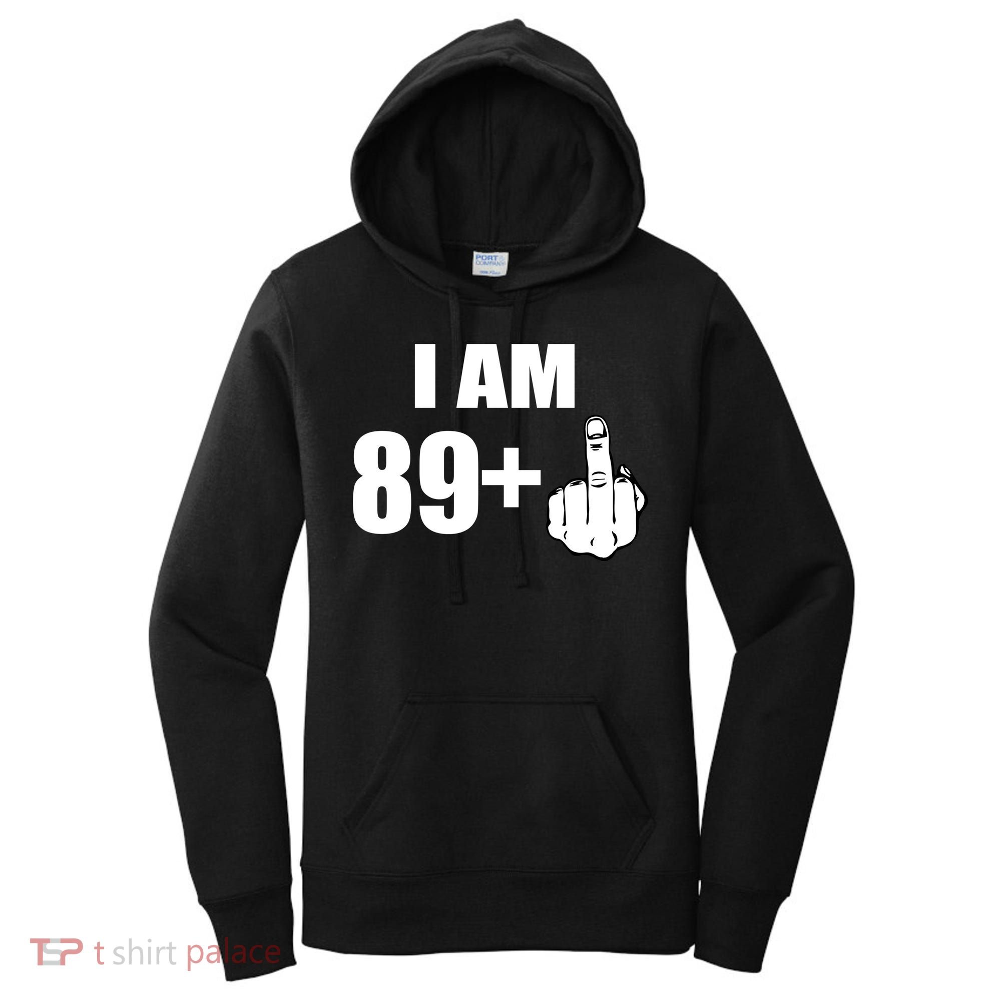 I Am 90 Middle Finger Funny 90th Birthday Gift Women's Hoodie