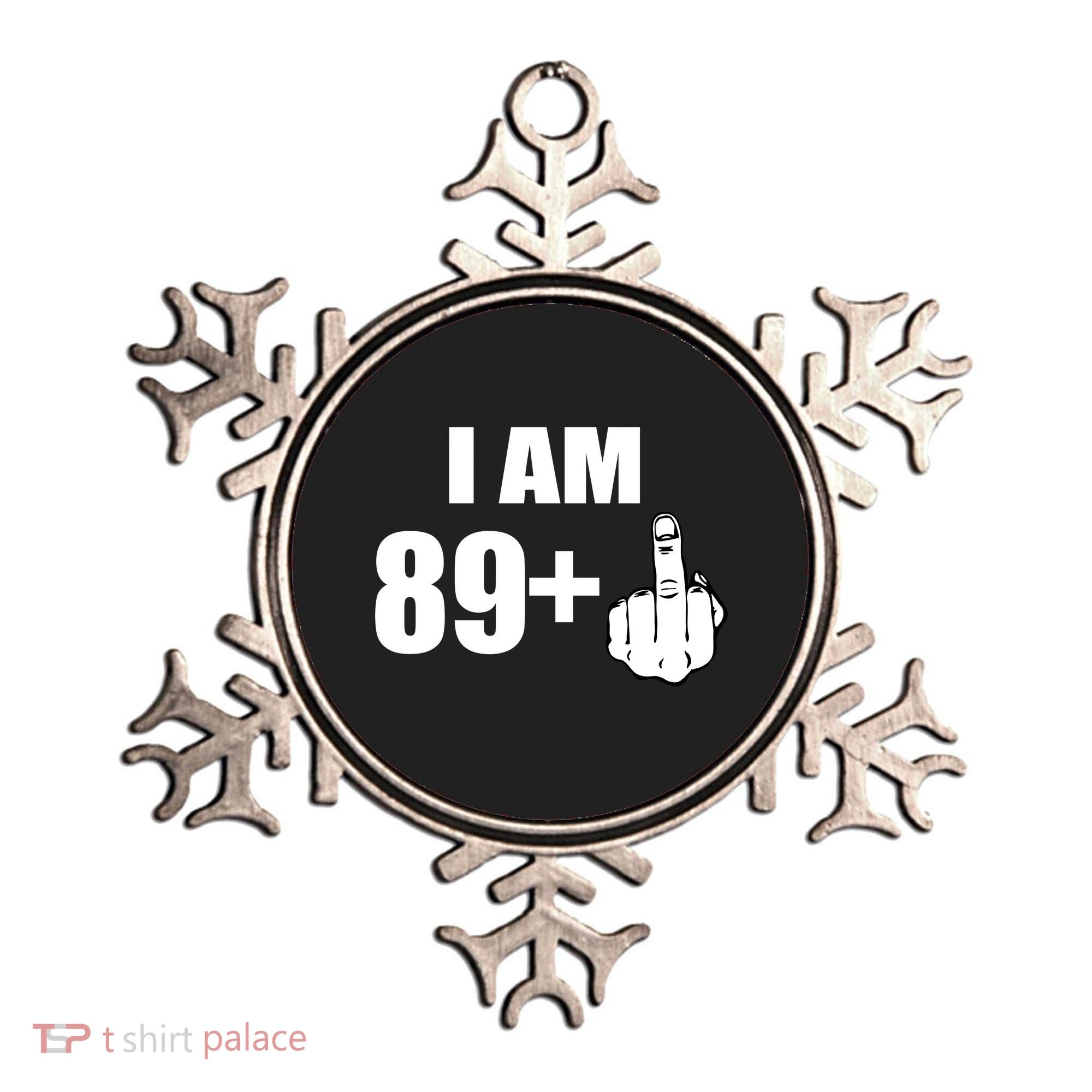 I Am 90 Middle Finger Funny 90th Birthday Gift Ornament