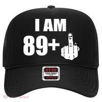I Am 90 Middle Finger Funny 90th Birthday Gift Hat thumb 0