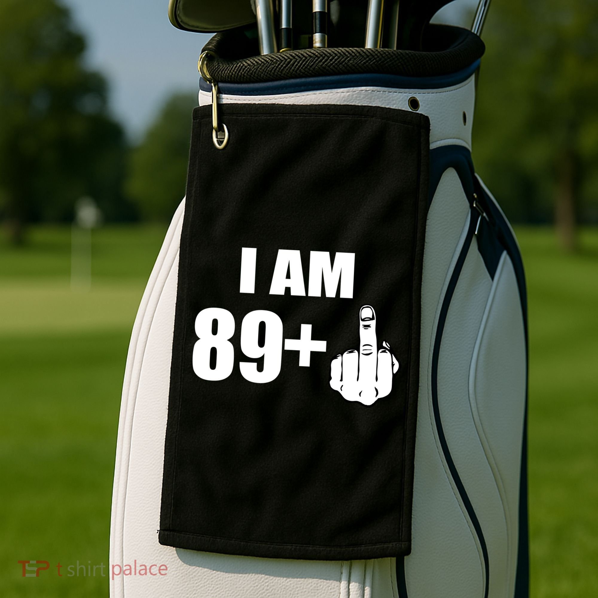 I Am 90 Middle Finger Funny 90th Birthday Gift Golf Towel