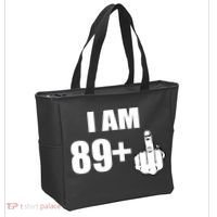 I Am 90 Middle Finger Funny 90th Birthday Gift Tote Bag thumb 2