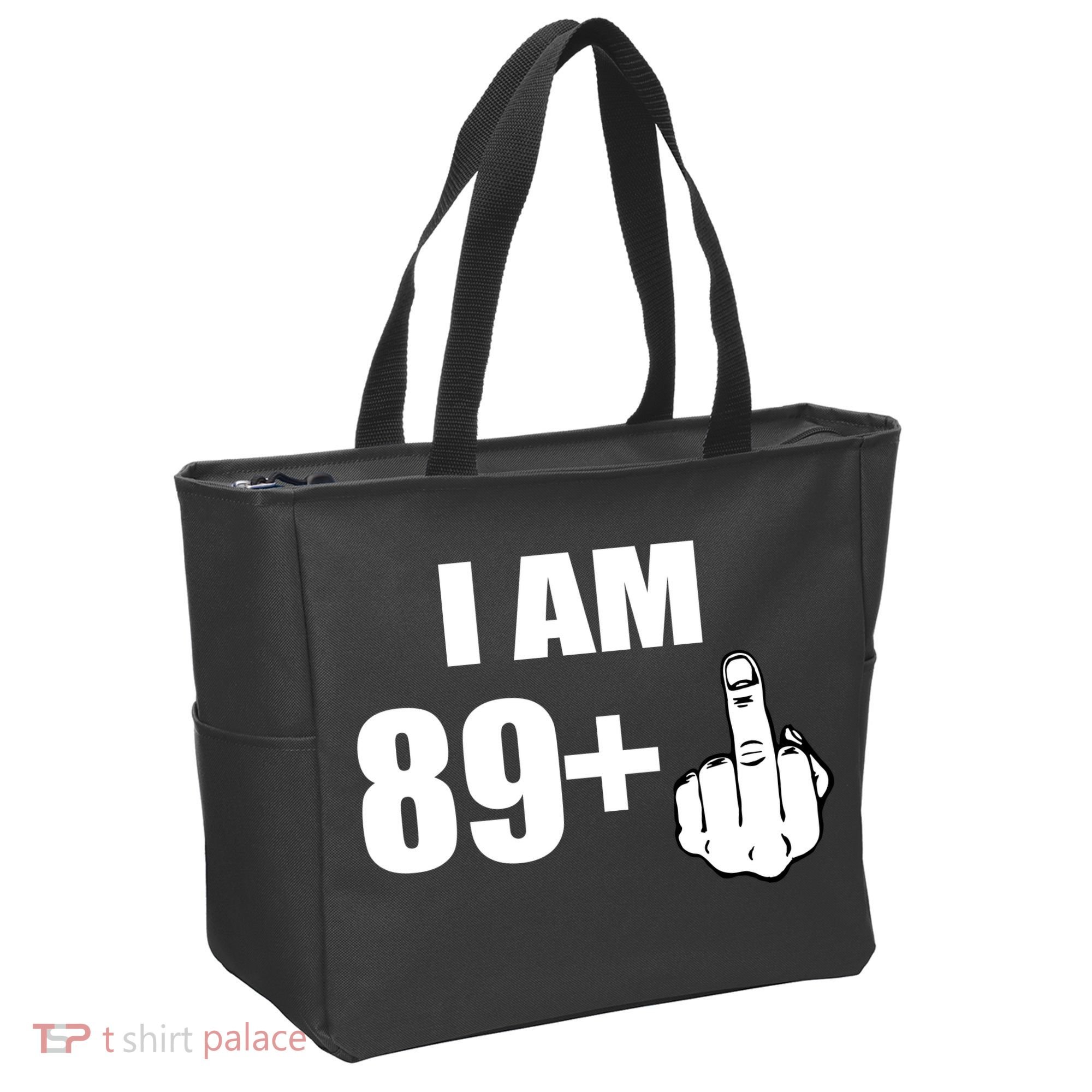 I Am 90 Middle Finger Funny 90th Birthday Gift Tote Bag