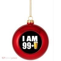 I Am 99 Plus Beer 100th Birthday Plastic Christmas Ball Ornament thumb 0