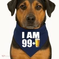 I Am 99 Plus Beer 100th Birthday USA-Made Doggie Bandana thumb 1