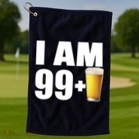 I Am 99 Plus Beer 100th Birthday Golf Towel thumb 1