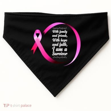 I Am A Breast Cancer Survivor USA-Made Doggie Bandana