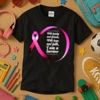 I Am A Breast Cancer Survivor Kids T-Shirt thumb 3