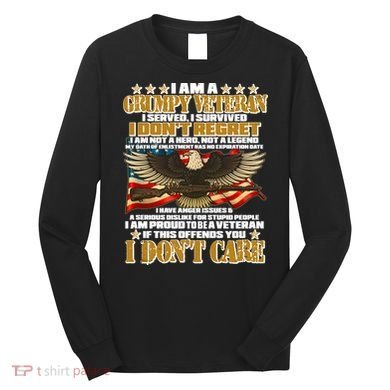 I Am A Grumpy Proud Veteran Funny Long Sleeve Shirt