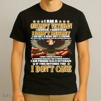 I Am A Grumpy Proud Veteran Funny T-Shirt thumb 3