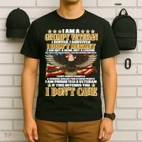 I Am A Grumpy Proud Veteran Funny T-Shirt thumb 6