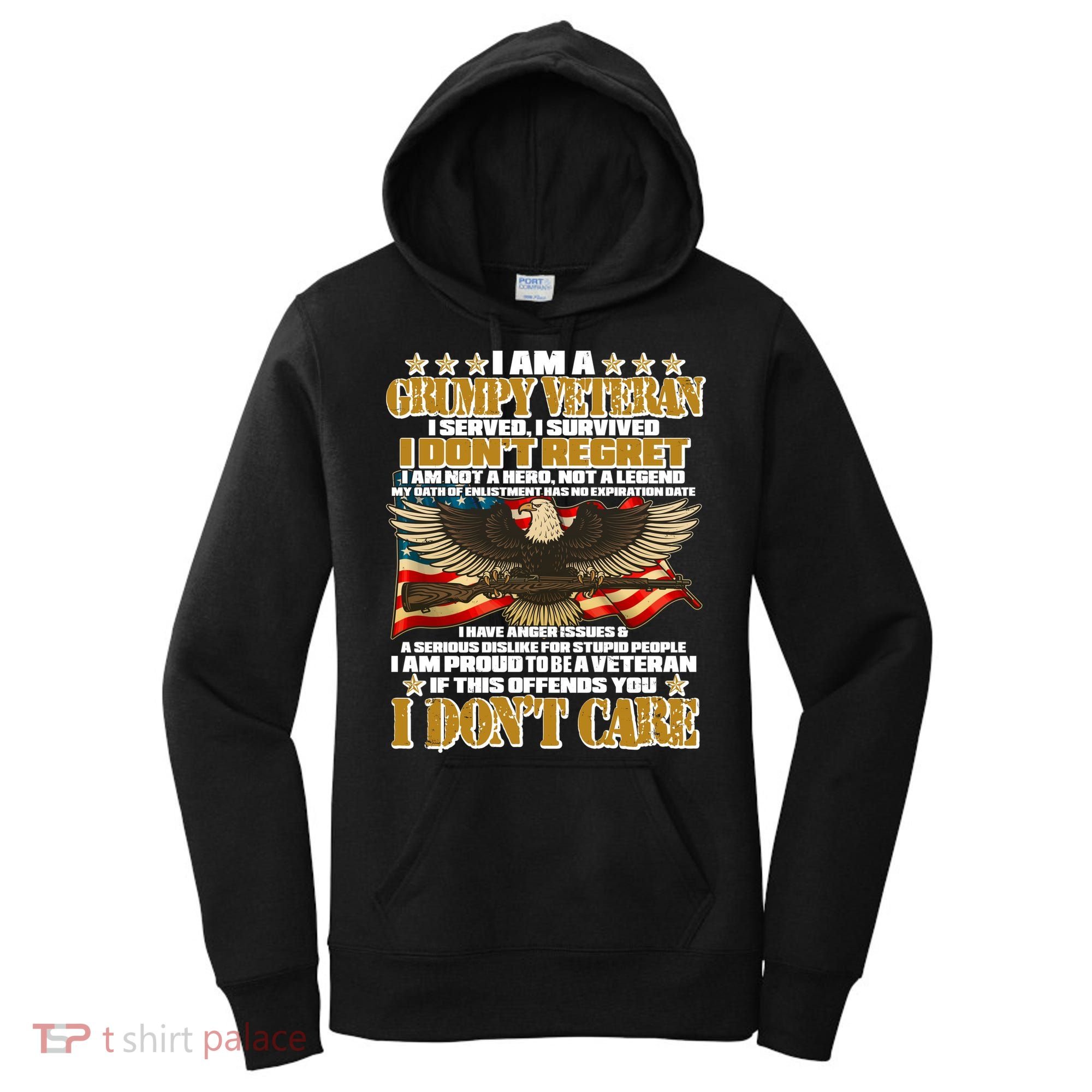 I Am A Grumpy Proud Veteran Funny Women's Hoodie