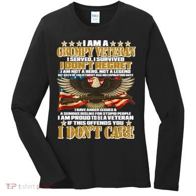 I Am A Grumpy Proud Veteran Funny Women's Long Sleeve Shirt