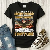 I Am A Grumpy Proud Veteran Funny Women's T-Shirt thumb 3