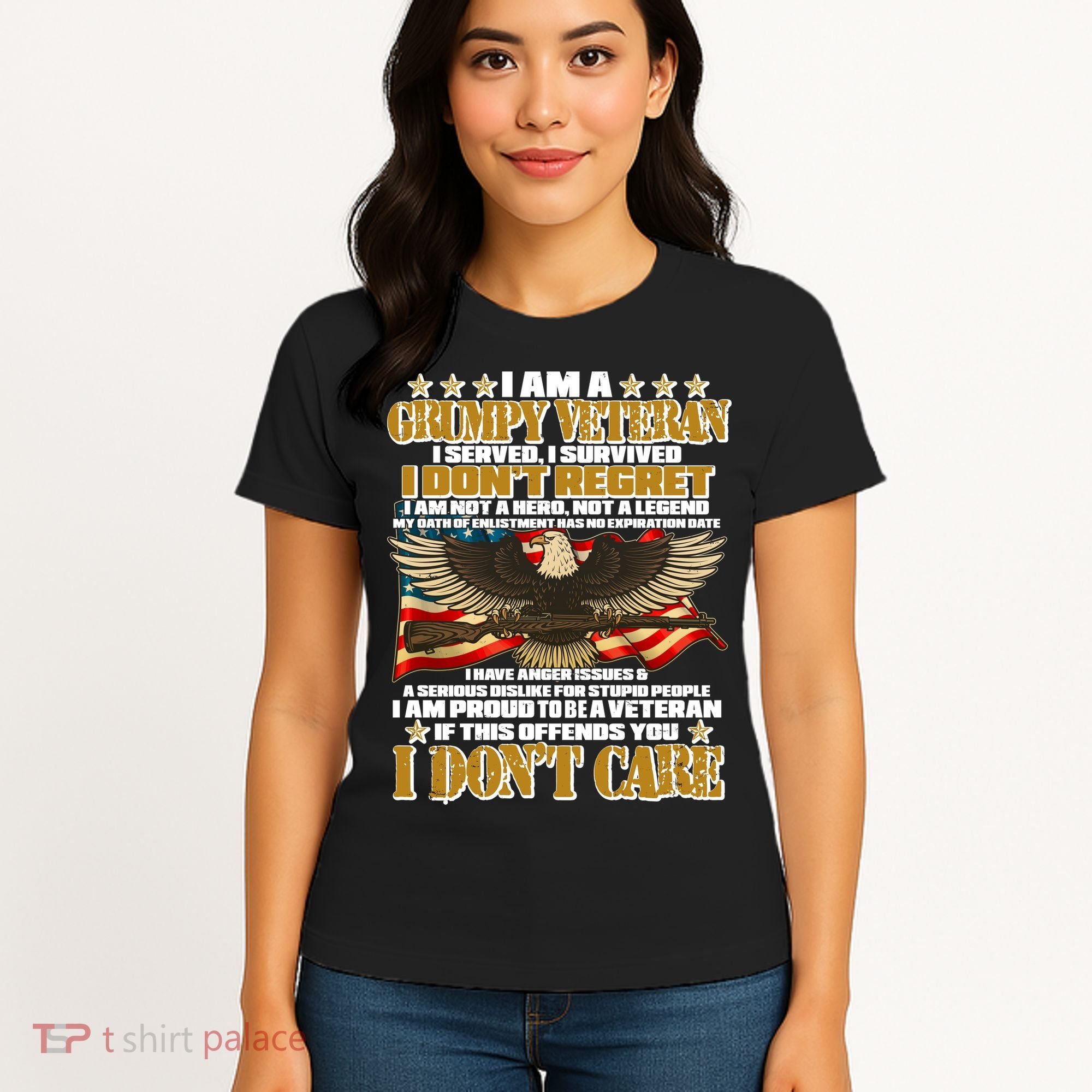 I Am A Grumpy Proud Veteran Funny Women's T-Shirt