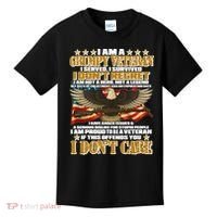 I Am A Grumpy Proud Veteran Funny Kids T-Shirt thumb 0