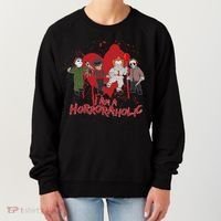 I Am A Horroraholic Funny Halloween Women's Sweatshirt thumb 0