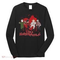 I Am A Horroraholic Funny Halloween Long Sleeve Shirt thumb 0
