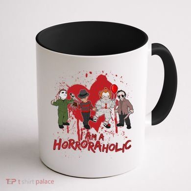 I Am A Horroraholic Funny Halloween Coffee Mug back