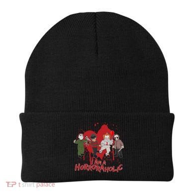 I Am A Horroraholic Funny Halloween Beanie
