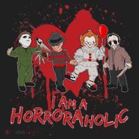 I Am A Horroraholic Funny Halloween Beanie thumb 2