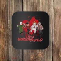 I Am A Horroraholic Funny Halloween Coaster thumb 0