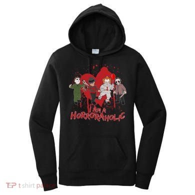 I Am A Horroraholic Funny Halloween Women's Hoodie