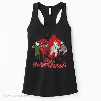 I Am A Horroraholic Funny Halloween Women's Tank Top