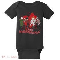 I Am A Horroraholic Funny Halloween Baby Bodysuit thumb 0