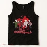 I Am A Horroraholic Funny Halloween Tank Top thumb 2