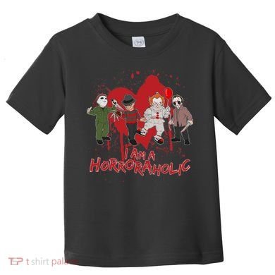 I Am A Horroraholic Funny Halloween Toddler T-Shirt